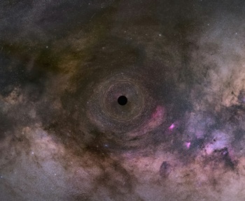 an image of a black hole in the sky